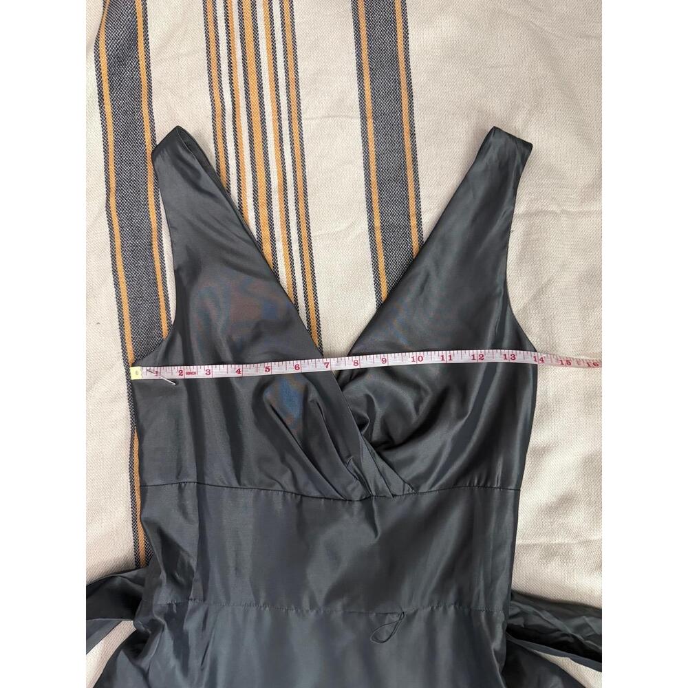 Max and Cleo Cocktail Dress Womens 6 Greyish V-Neck Tie-Waist Elegant Chic - Picture 6 of 11